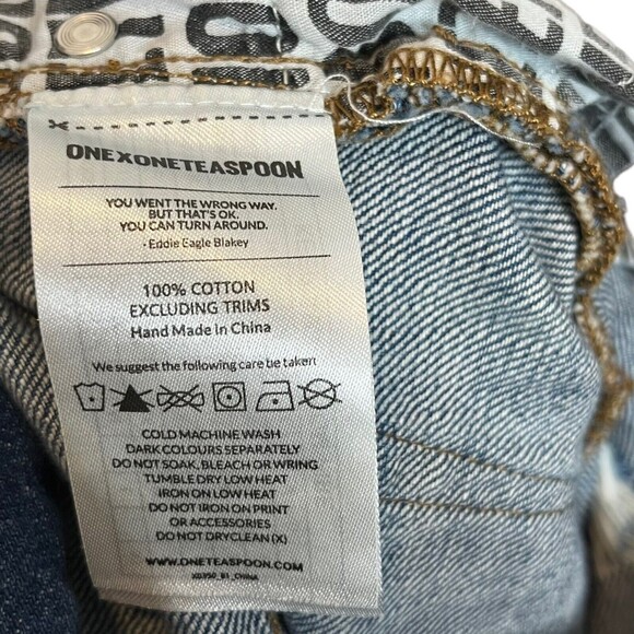 ONE TEASPOON for Free People Bonita Denim Shorts Blue Distressed Women’s Size 26 - Picture 11 of 12